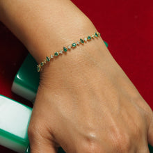 Load image into Gallery viewer, Emerald Marquise and Diamond Bracelet