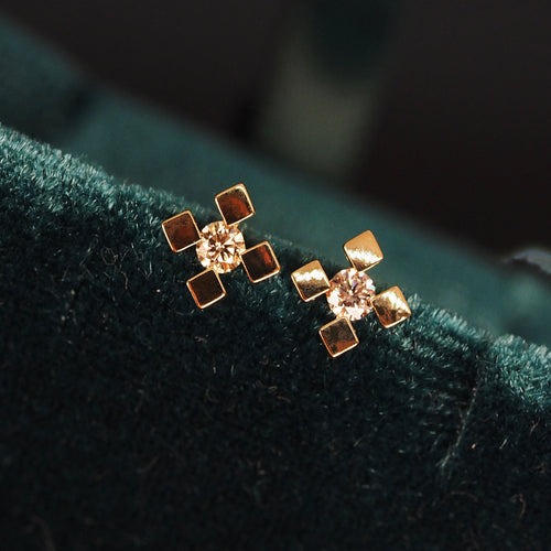 The Diamond Cross Earrings