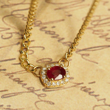 Load image into Gallery viewer, Ruby Gem Candy Link Chain Necklace