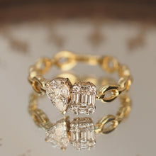 Load image into Gallery viewer, Diamond Toi Et Moi Link Chain Ring
