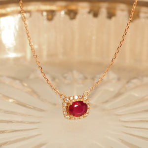 Mega Pigeon Blood Ruby Gem Candy Necklace