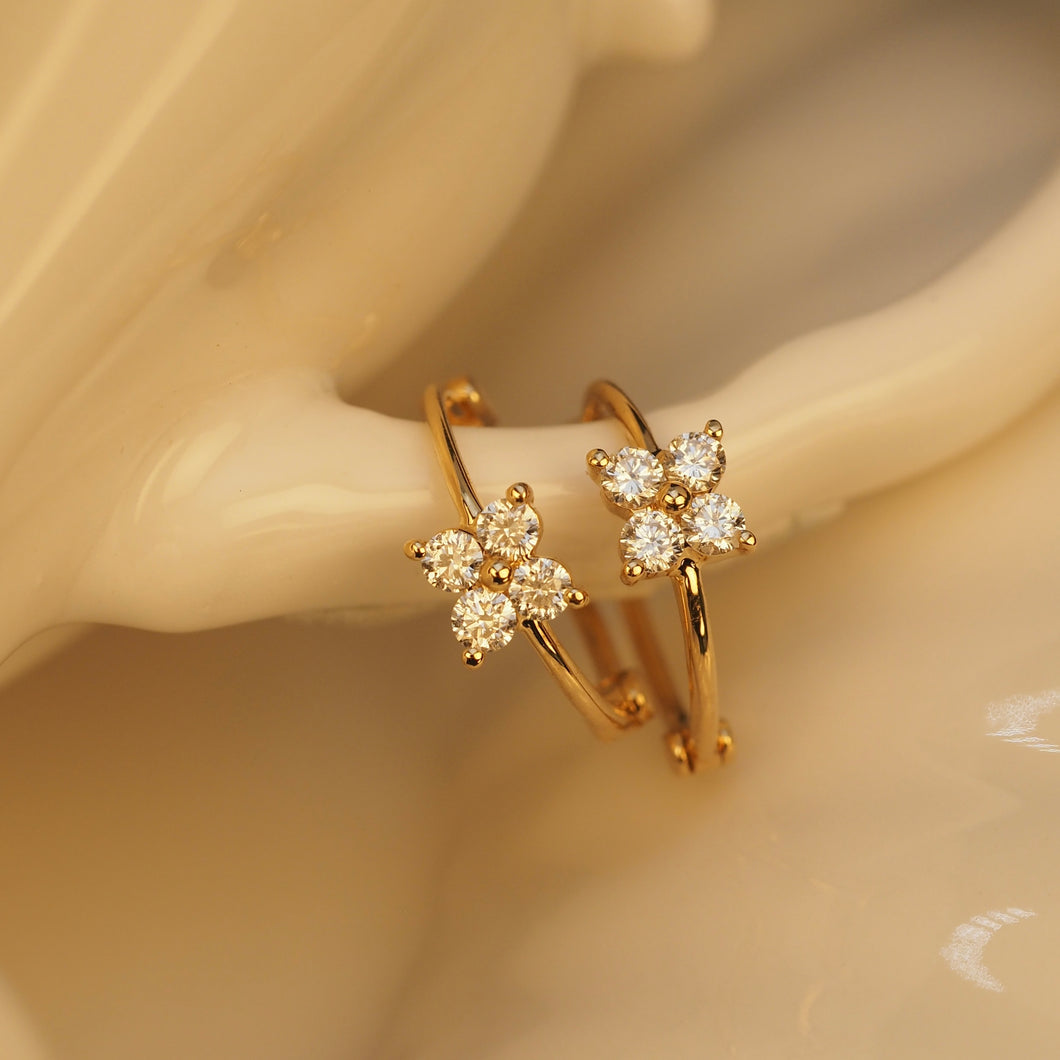 Diamond Butterfly Hoop Earrings