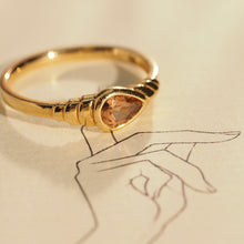 Load image into Gallery viewer, The Orange Tourmaline Pear Ring