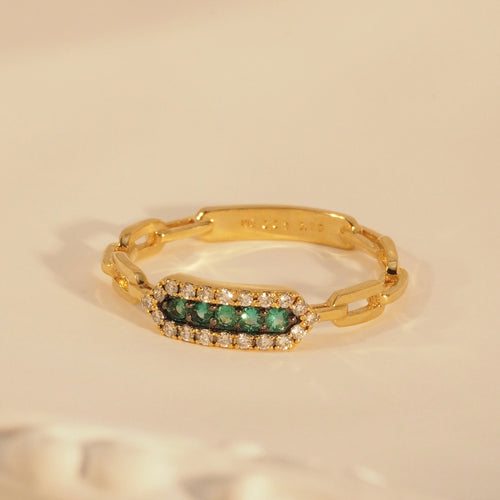 Emerald Hexagonal Ring