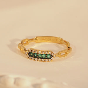 Emerald Hexagonal Ring