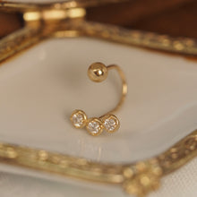 Load image into Gallery viewer, Diamond Smile Dangling Barbell Ear Stud