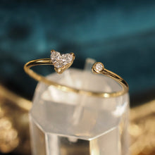 Load image into Gallery viewer, Diamond Heart and Dot Ring