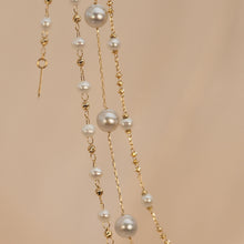Load image into Gallery viewer, The Ariel Pearl with Golden Abacus Necklace