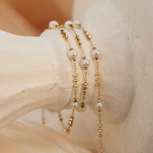 Load image into Gallery viewer, The Ariel Pearl with Golden Abacus Necklace