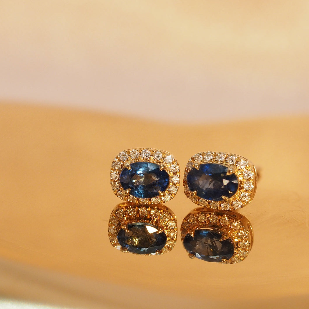 Blue Sapphire Gem Candy Earrings