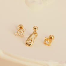 Load image into Gallery viewer, Diamond Dawnlight Barbell Stud Earrings