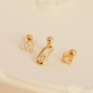Diamond Dawnlight Barbell Stud Earrings