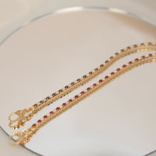 Load image into Gallery viewer, Ruby and Diamond Dot Bracelet