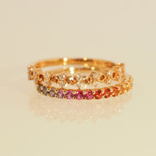 Load image into Gallery viewer, The Rainbow Sapphire Band Ring