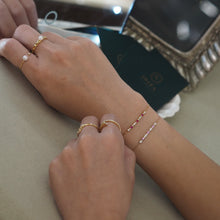 Load image into Gallery viewer, Trio Pink Sapphire and Diamond Bar Bracelet