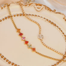 Load image into Gallery viewer, Multi Color Sapphire Square Bracelet