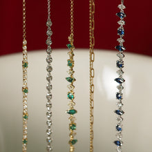 Load image into Gallery viewer, Blue Marquise and Diamond Bracelet