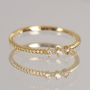 The Trio Diamond Wire Ring