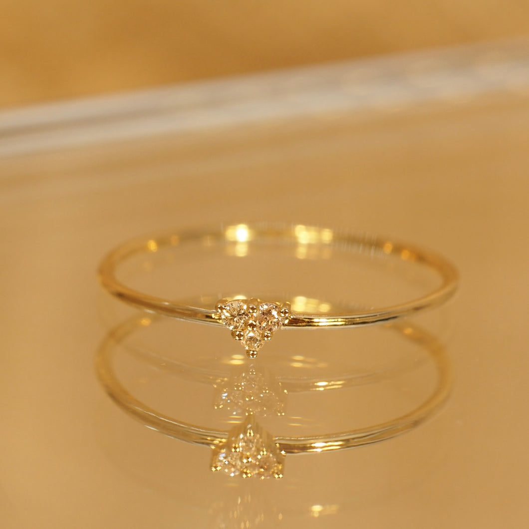 Diamond Heart Ultrathin Ring