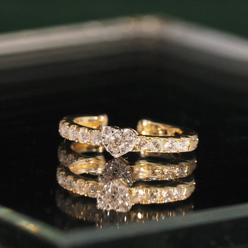 Diamond Heart Ear Cuff