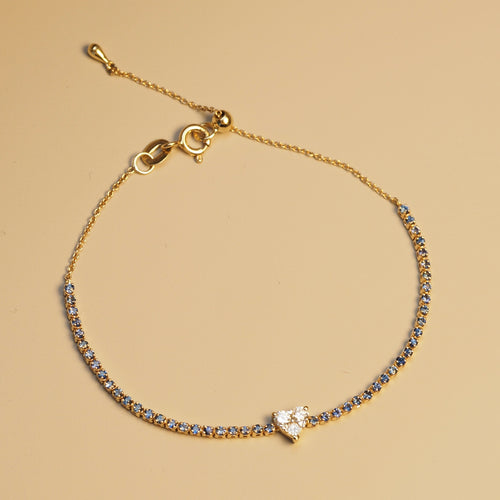 Diamond Heart Blue Sapphire Band bracelet