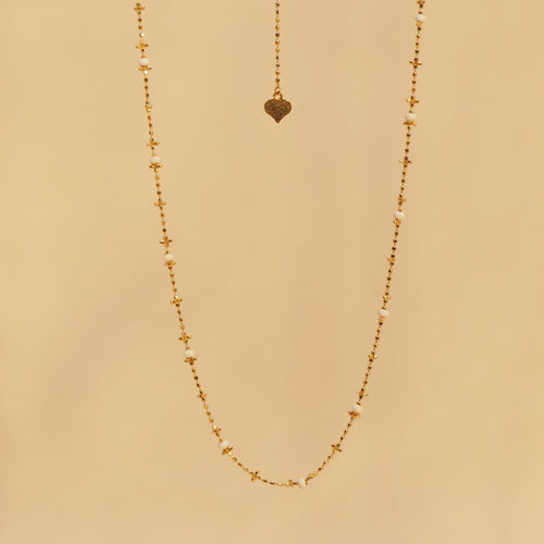 White Enamel Gold Chain