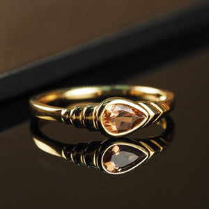 The Orange Tourmaline Pear Ring