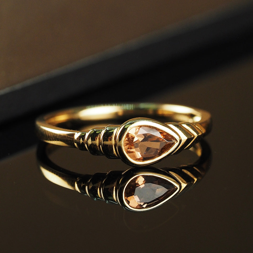 The Orange Tourmaline Pear Ring
