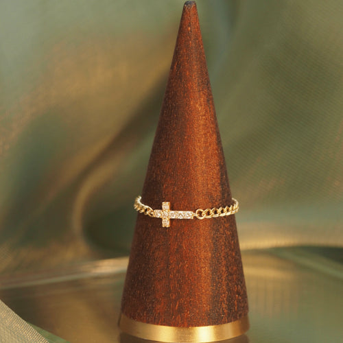 Diamond Cross Chain Ring