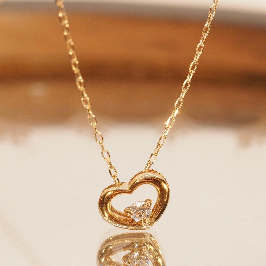 The Diamond Heart Charm Necklace