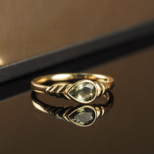 Load image into Gallery viewer, The Green Tourmaline Pear Ring