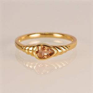 The Orange Tourmaline Pear Ring