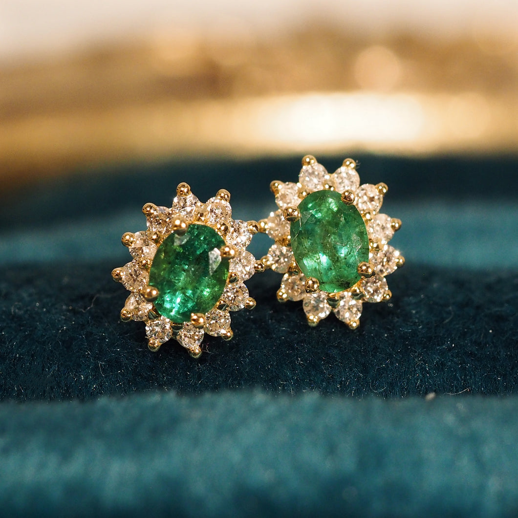 Emerald Hana Diamond Earrings