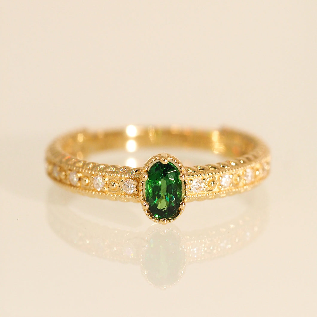 Tsavorite Oval Palace Ring