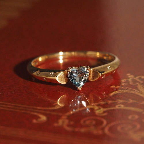 The Aquamarine Heart Ring