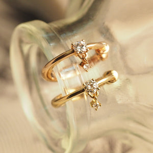 Dangling Diamond Ear Cuff
