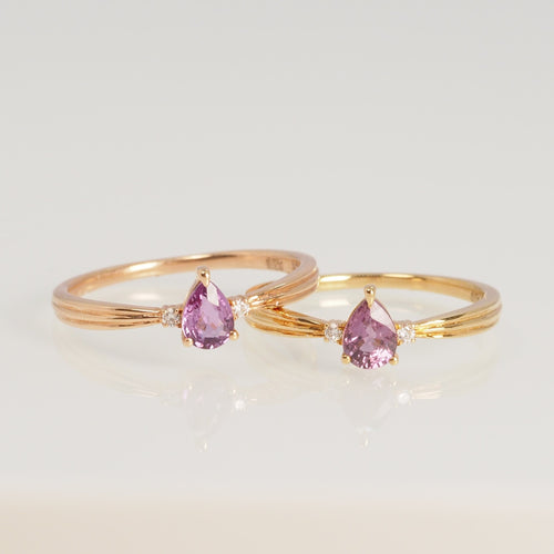 Purple Sapphire Pear Ring