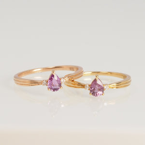Purple Sapphire Pear Ring