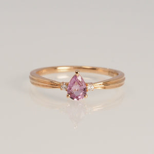 Purple Sapphire Pear Ring