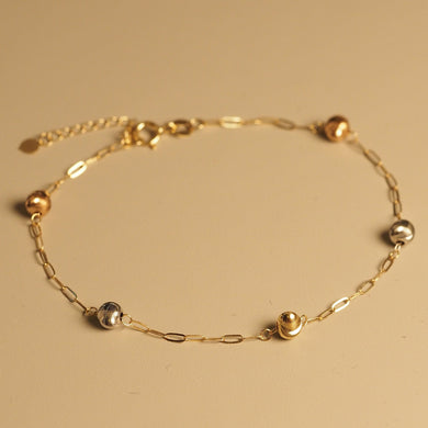 The Tri-Colored Metallic Ball Bracelet
