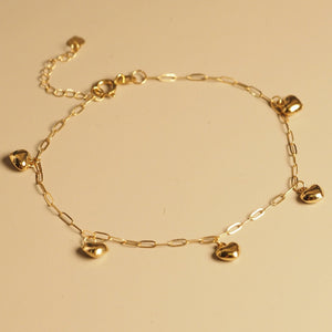The Golden Heart Mini Link Chain Bracelet