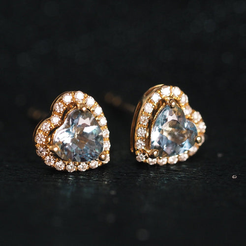 Aquamarine Heart earrings