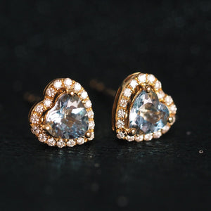 Aquamarine Heart earrings