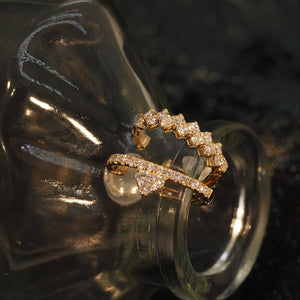 Diamond Dangling Heart Ear Cuff