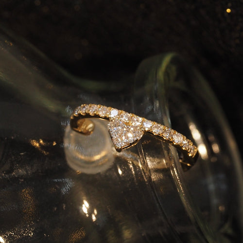 Diamond Dangling Heart Ear Cuff