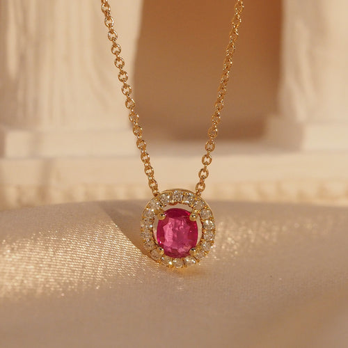 Ruby Diamond Gem Candy Necklace