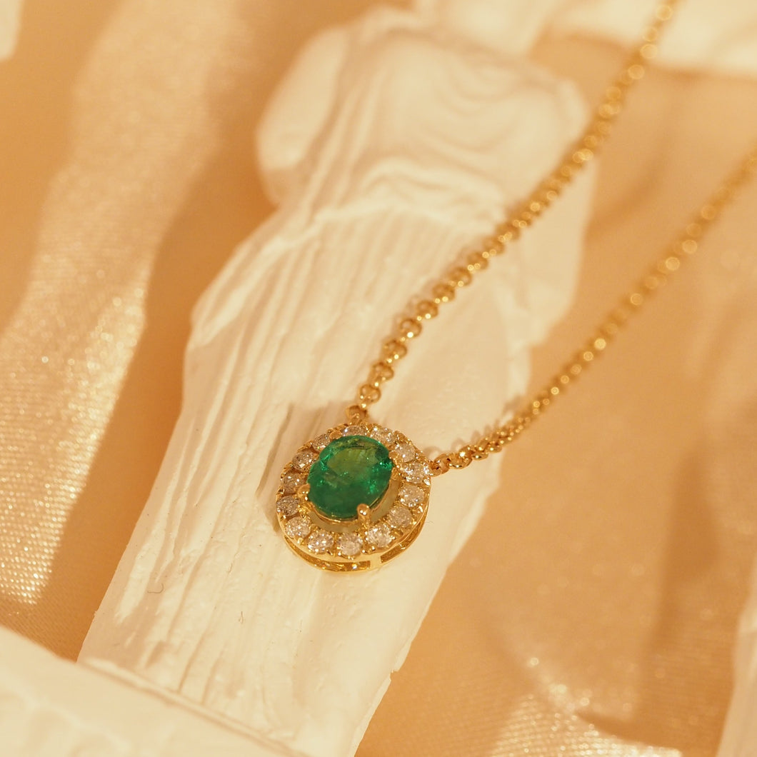 Emerald Diamond Gem Candy Necklace