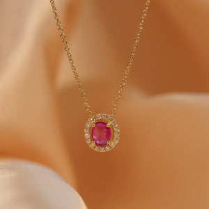 Ruby Diamond Gem Candy Necklace
