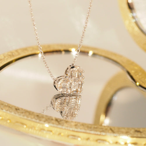 Diamond Heart Puzzle Necklace