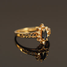 Load image into Gallery viewer, The Blue Sapphire Marquise Floral Ring